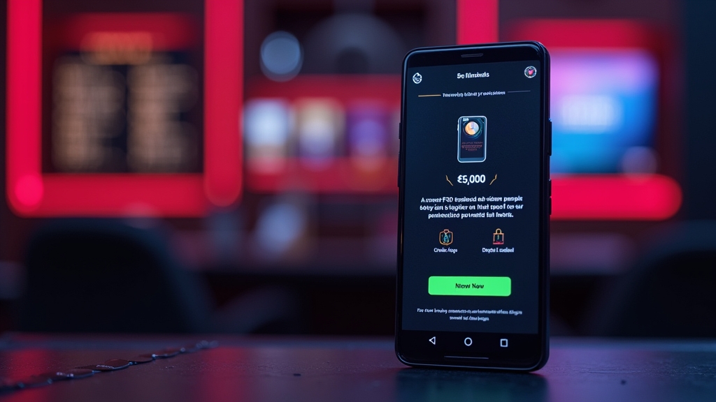 Android-telefoon met installatie van een APK in een casino-omgeving
