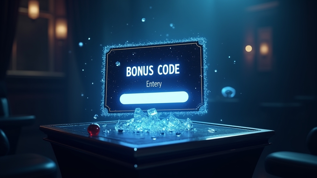 Donkere casino-interface met veld voor bonuscode en voucher