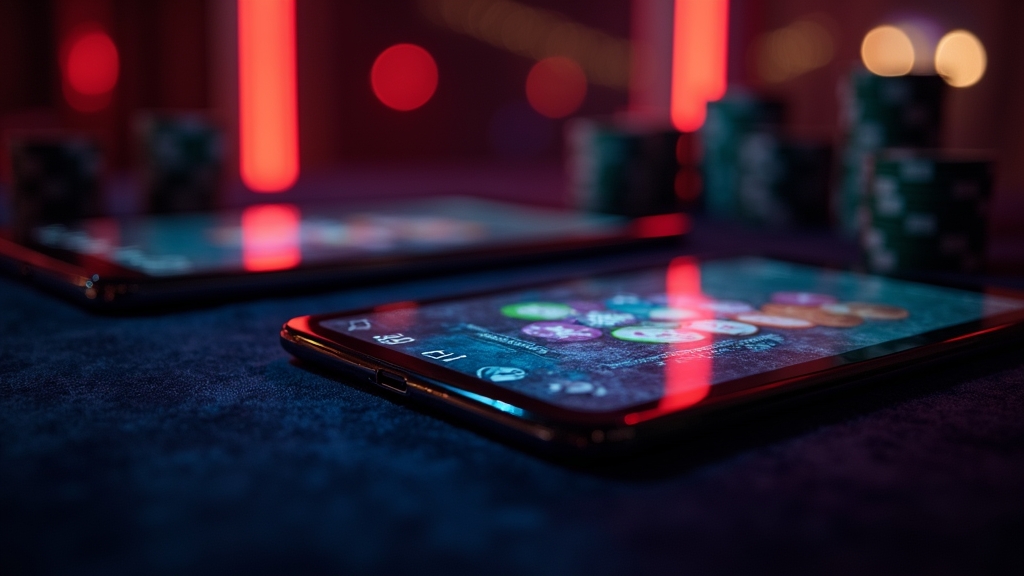 iPhone en iPad met de Eskimo App in een luxe casino-omgeving