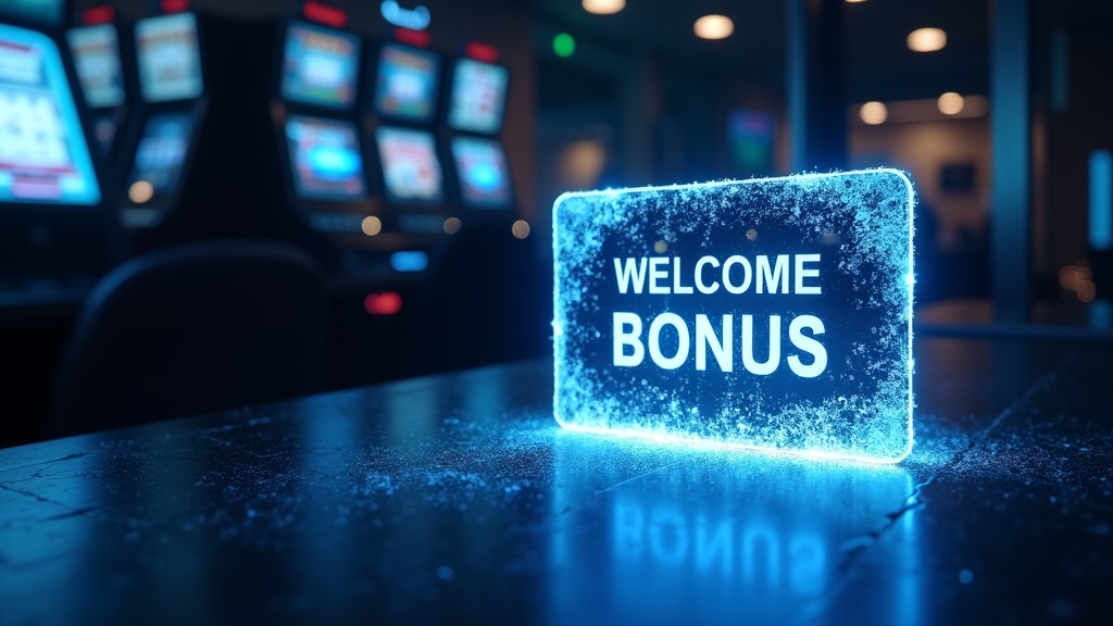IJzige casino-sfeer met welkomstbonuskaart en slotmachines